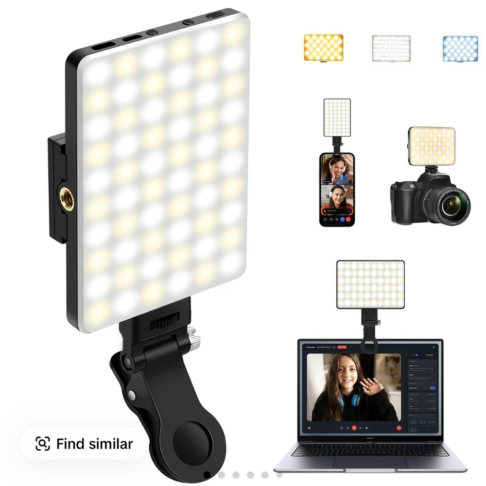 LED Video Light Panel for Cameras and Smartphones - Black